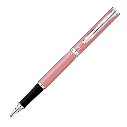Pentel飛龍 Sterling不鏽鋼鋼珠筆0.7mm筆桿銀(客製化刻字筆) 粉紅
